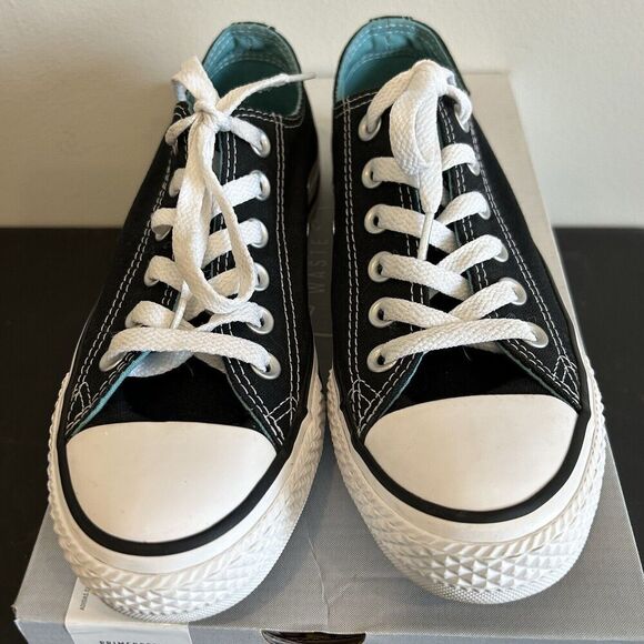 Converse All Star Low Double Tongue Black Teal Sneakers Size 6.5 EUC 553442F - Picture 3 of 8